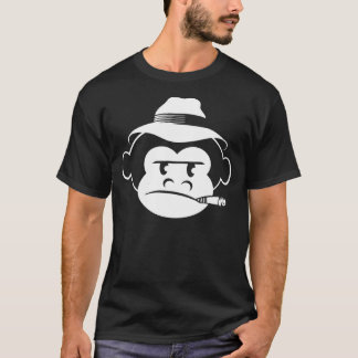 T-shirts T preto do macaco