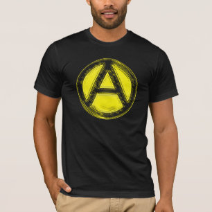 T-shirts T preto & Dourado da anarquia