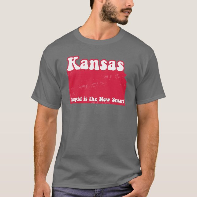 T-shirts T rejeitado engraçado do estado de Kansas do (Frente)