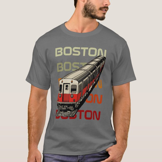 T-shirts T retro de Boston (Frente)