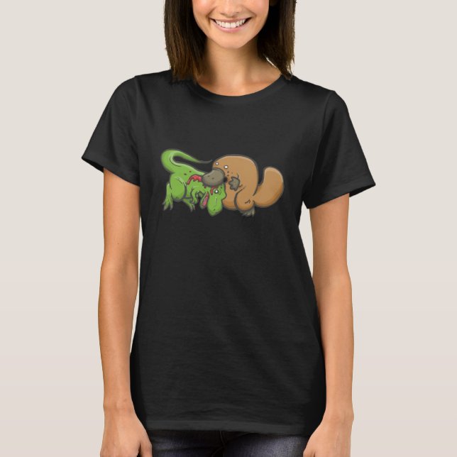 T-shirts T-rex contra Platypus (Frente)