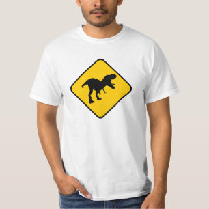 T-shirts T-Rex de advertência