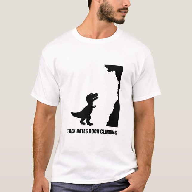 T-shirts T-Rex deia a escalada (Frente)