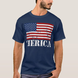 T-shirts 'T-shirt afligido vintage da bandeira de MERICA
