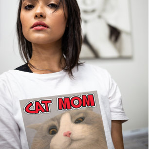 T-SHIRTS T-SHIRT, AMIGO DE GATO DA MULHER DA MOM-C
