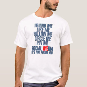 T-shirts T social dos meios dos homens - luz