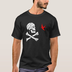 T-shirts T transparente do pardal do pirata