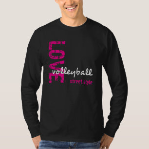 T-shirts T unisex do LS do estilo da rua do voleibol do