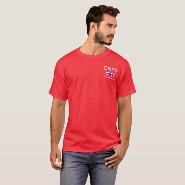 T-shirts T vermelho - CNY3 + Eco de Tecnam P92 (Frente Completa)