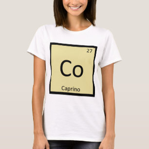 T-shirts Tabela Periódica da Química do Queijo de Cabra Co