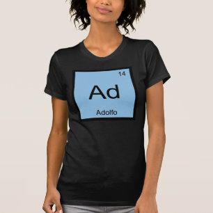T-shirts Tabela Periódica da Química Nome Adolfo