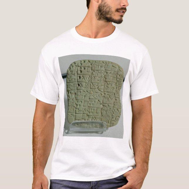 T-shirts Tabuleta com roteiro cuneiform (Frente)