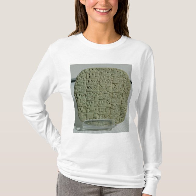 T-shirts Tabuleta com roteiro cuneiform (Frente)