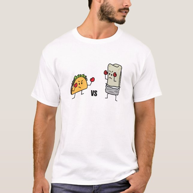 T-shirts Taco contra o Burrito (Frente)