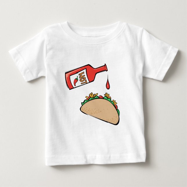 T-shirts Taco e molho picante (Frente)