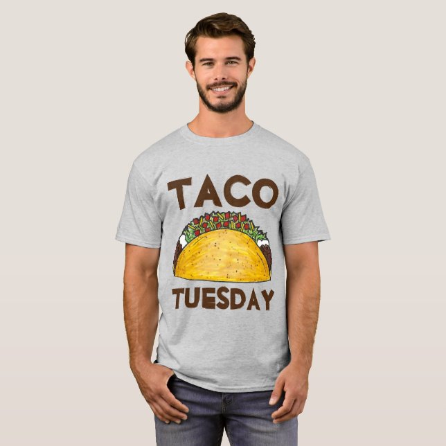 T-shirts Taco Terça-feira Engraçado Tacos de Comida mexican (Frente Completa)