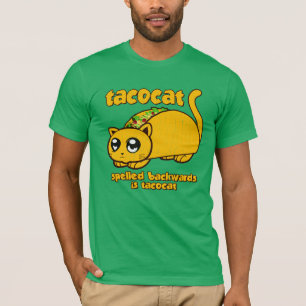 T-shirts Tacocat engraçado soletrado para trás