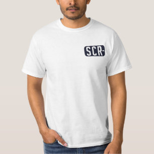 T-shirts Tag de cão do SCR + Parte traseira do logotipo