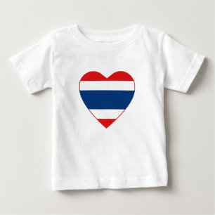 T-shirts Tailândia Flag Heart Shirt