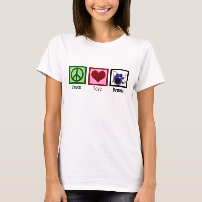 T-shirts Tambores de Amor de Paz (Frente)