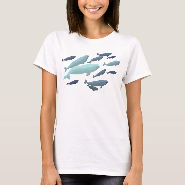 T-shirts Tanque de baleia de Beluga, de uso feminino (Frente)