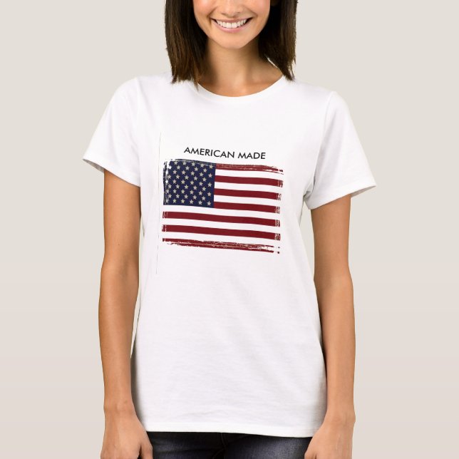 T-shirts Tanque de Maternidade 'Feito Americano' (Frente)