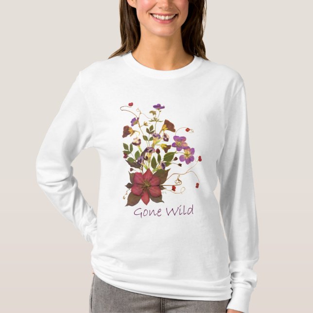 T-shirts Tanque pressionado da flor - Clematis (Frente)