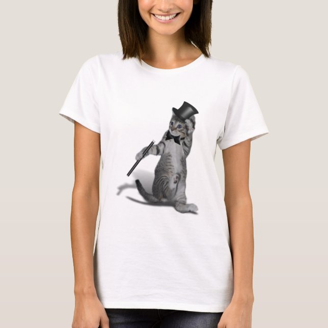T-shirts Tap Dancing Kitten (Frente)