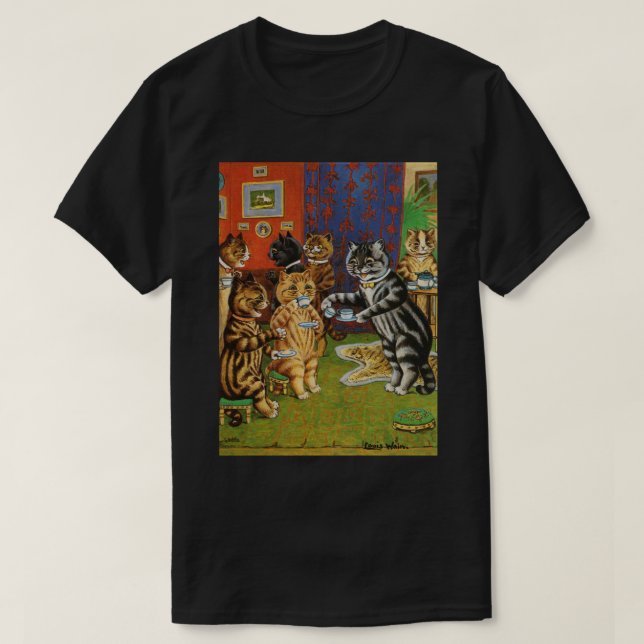T-shirts Tarde, Gatos De Chá, Louis Wain (Frente do Design)