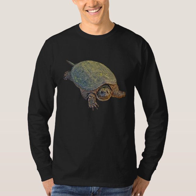 T-shirts Tartaruga de agarramento comum - serpentina do (Frente)