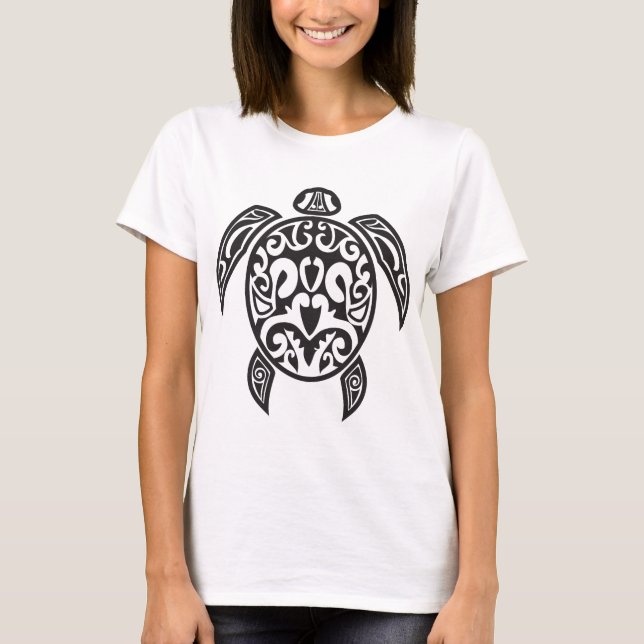 T-shirts Tartaruga de mar tribal (Frente)