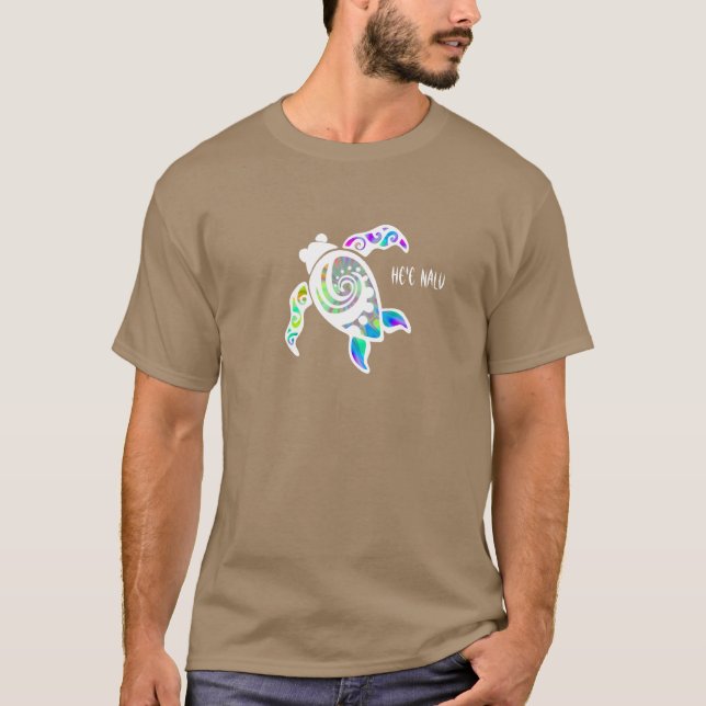 T-shirts Tartaruga dianteira de He'e Nalu (surf ascendente) (Frente)