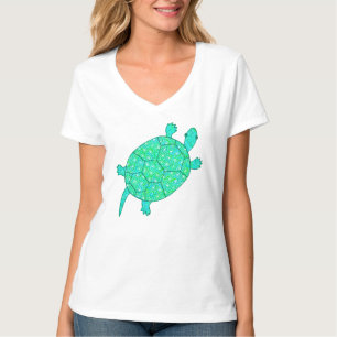 T-shirts Tartaruga espiritual arábica - tons verdes de mari