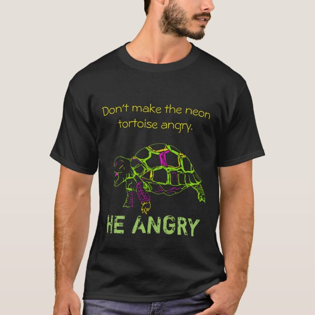 T-shirts Tartaruga irritada - versão de néon (Frente)