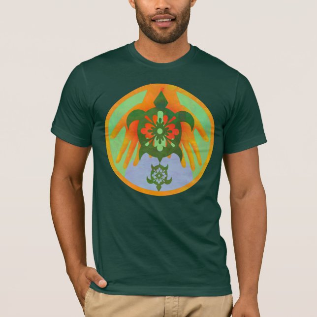 T-shirts Tartarugas das mãos (Frente)