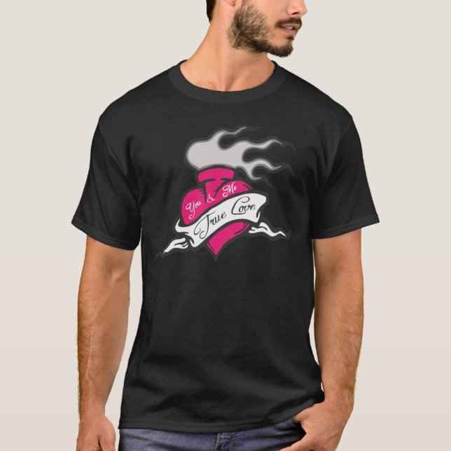 T-shirts tatuagem de amor verdadeiro (Frente)