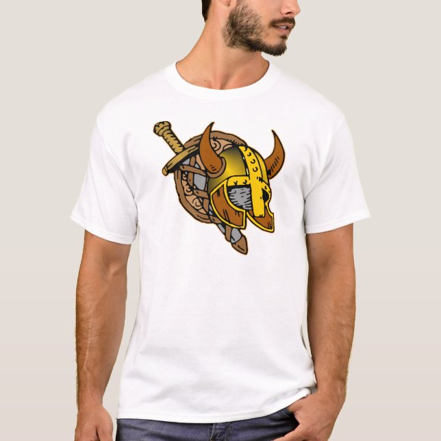 T-shirts Tatuagem do capacete, da espada & do protetor de (Frente)