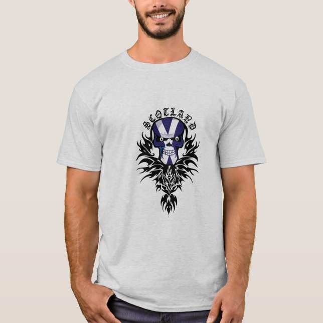 T-shirts Tatuagem do crânio de Scotland (Frente)