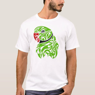 T-shirts Tatuagem verde do papagaio do ringneck