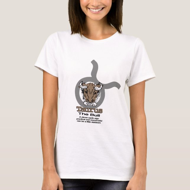 T-shirts Taurus, camiseta-luz astrologia bovina (Frente)