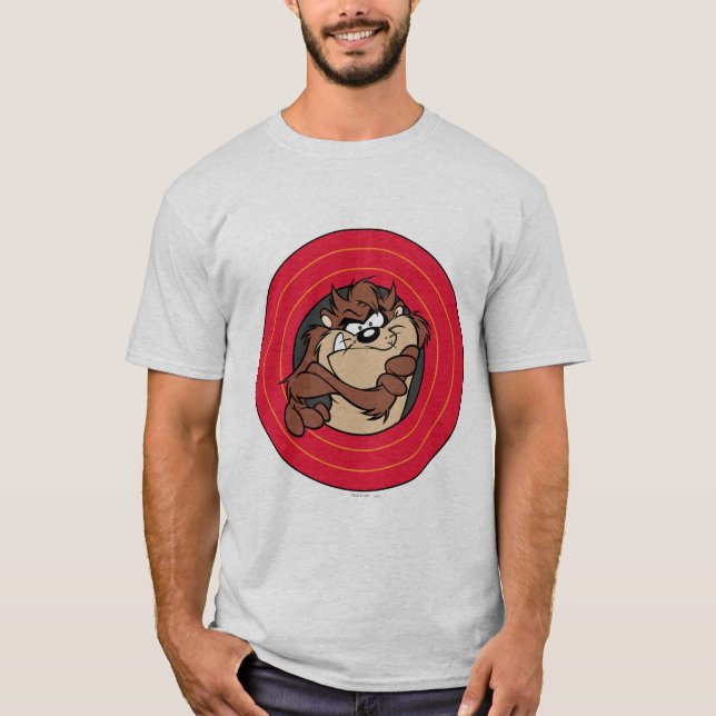 T-shirts TAZ™ através dos círculos do LOONEY TUNS™ (Frente)