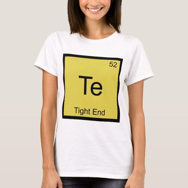 T-shirts Te - Química de Fim Apertado Símbolo Elementar Fut (Frente)