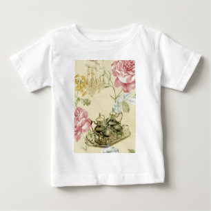T-shirts Tea party floral francês de Paris do bule do
