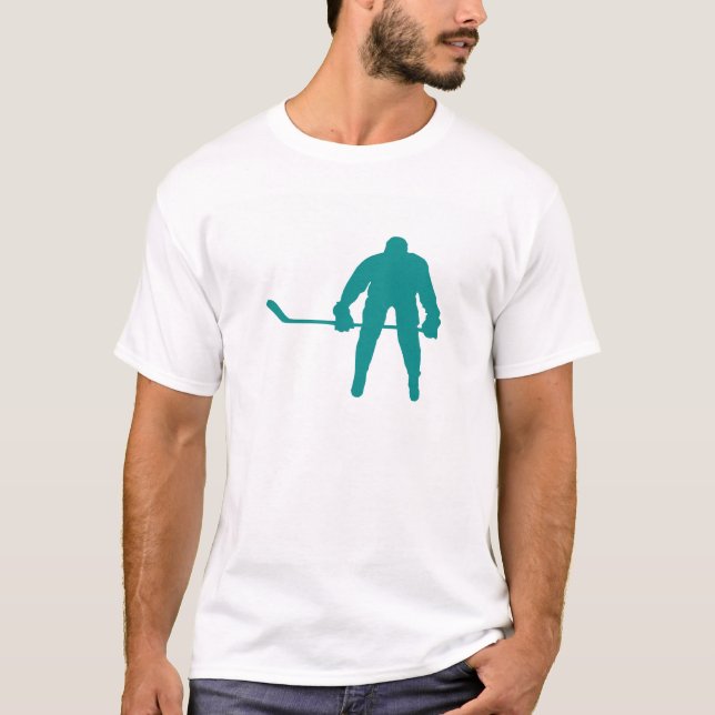 T-shirts Teal Green Hockey (Frente)