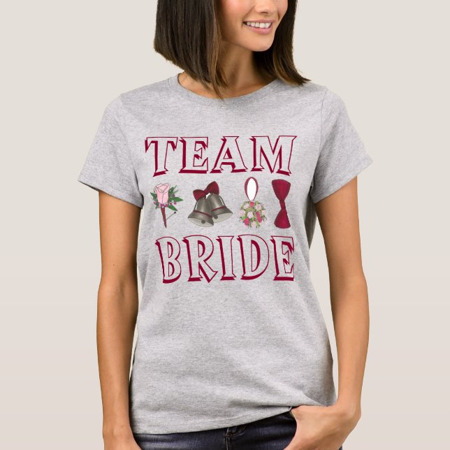 T-shirts TEAM BRIDE Wedding Bridesmaid Bridal Party Tee (Frente)