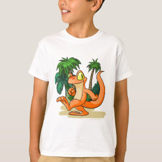 T-shirts Techo alaranjado em uma procura da ilha do