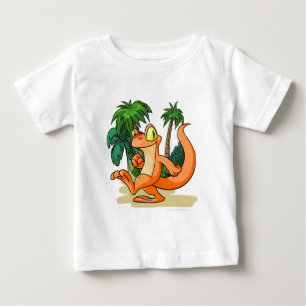 T-shirts Techo alaranjado em uma procura da ilha do