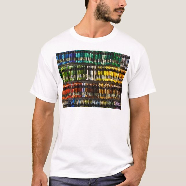 T-shirts Tecido Abstrato Multicolorido (Frente)