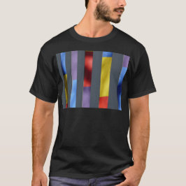 T-shirts Tecido Artístico Listrado Multicolorido