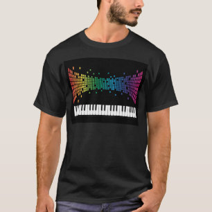 T-shirts Teclado instrumental para piano de música multicol